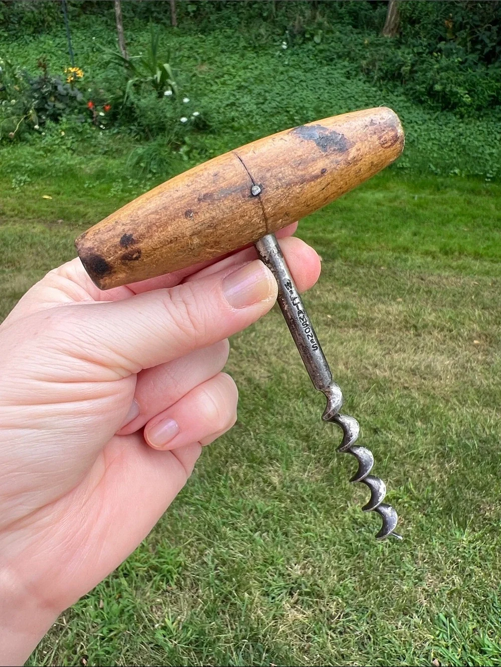 Antique Williamson’s Corkscrew Wood T Handle Bottle Opener